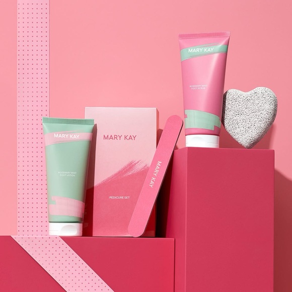 Mary Kay Other - NWT Mary Kay® Pedicure SET Rosemary Mint Scrub, Lotion, Pumice Stone & Nail File
